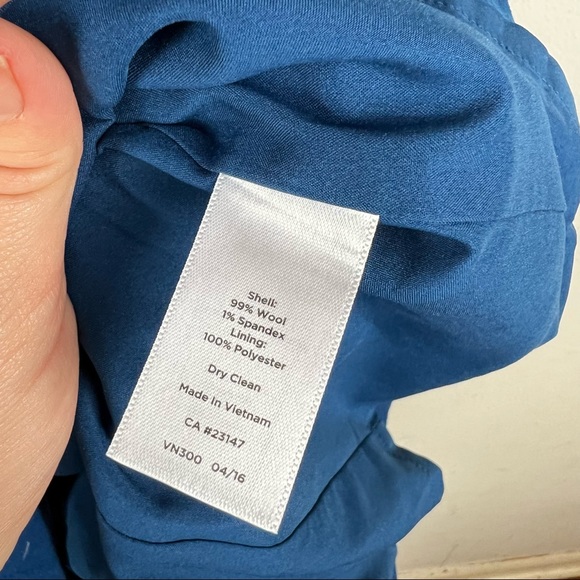 Talbots Italian Flannel Wool Blend Blue Sheath Dress Cap Sleeve - Women’s Size 6 - Picture 4 of 7